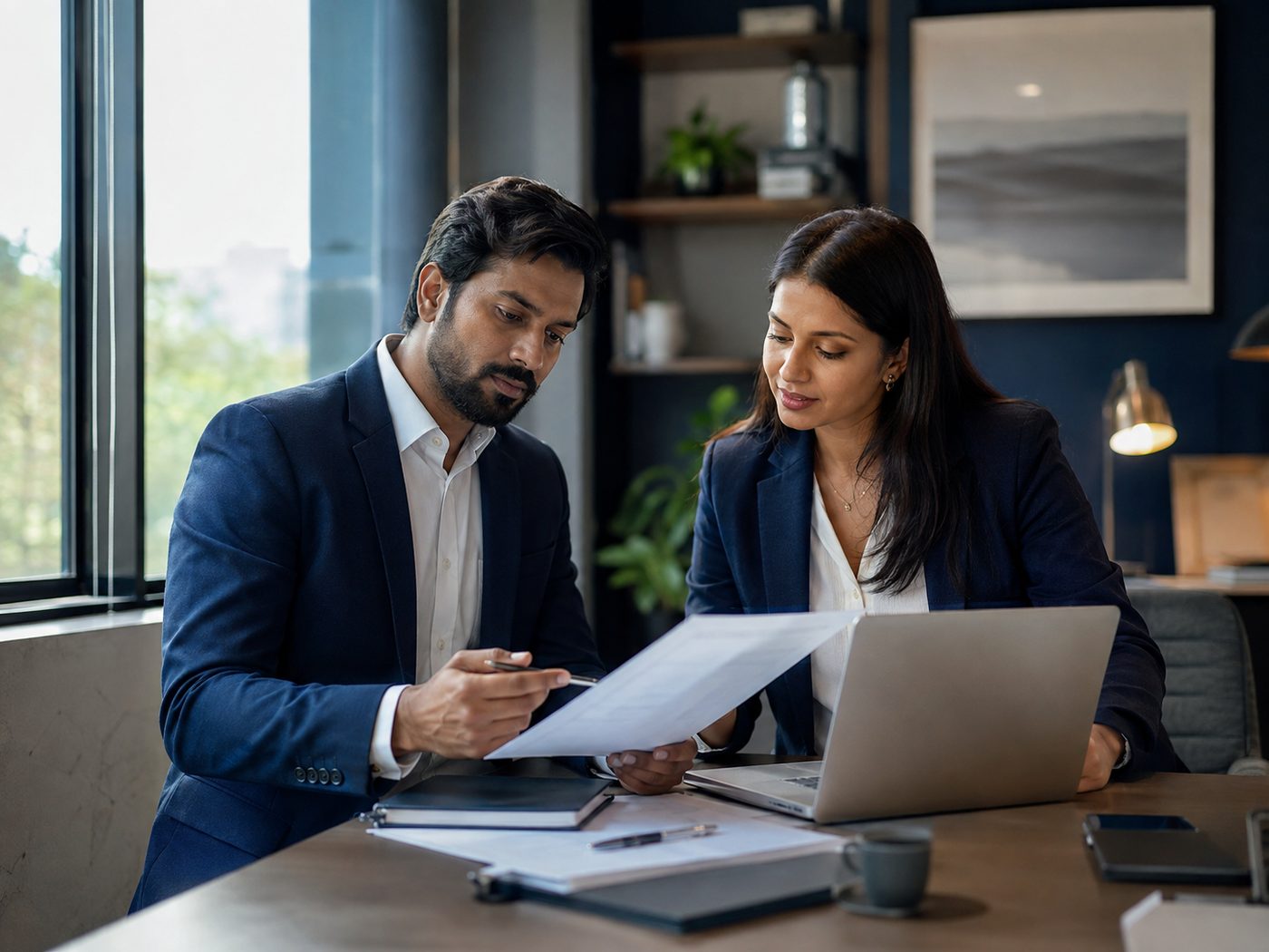 LEAP compliance consultants reviewing a client's statutory filings